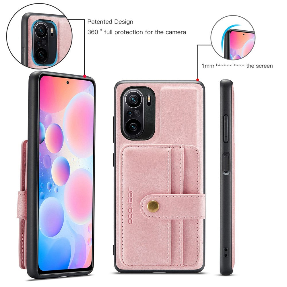 JEEHOOD For Xiaomi Redmi K40/K40 Pro/Mi 11i/Poco F3 Anti-Scratch Wallet Case Shockproof Phone Cover RFID Blocking Protector Support Wireless Charging
