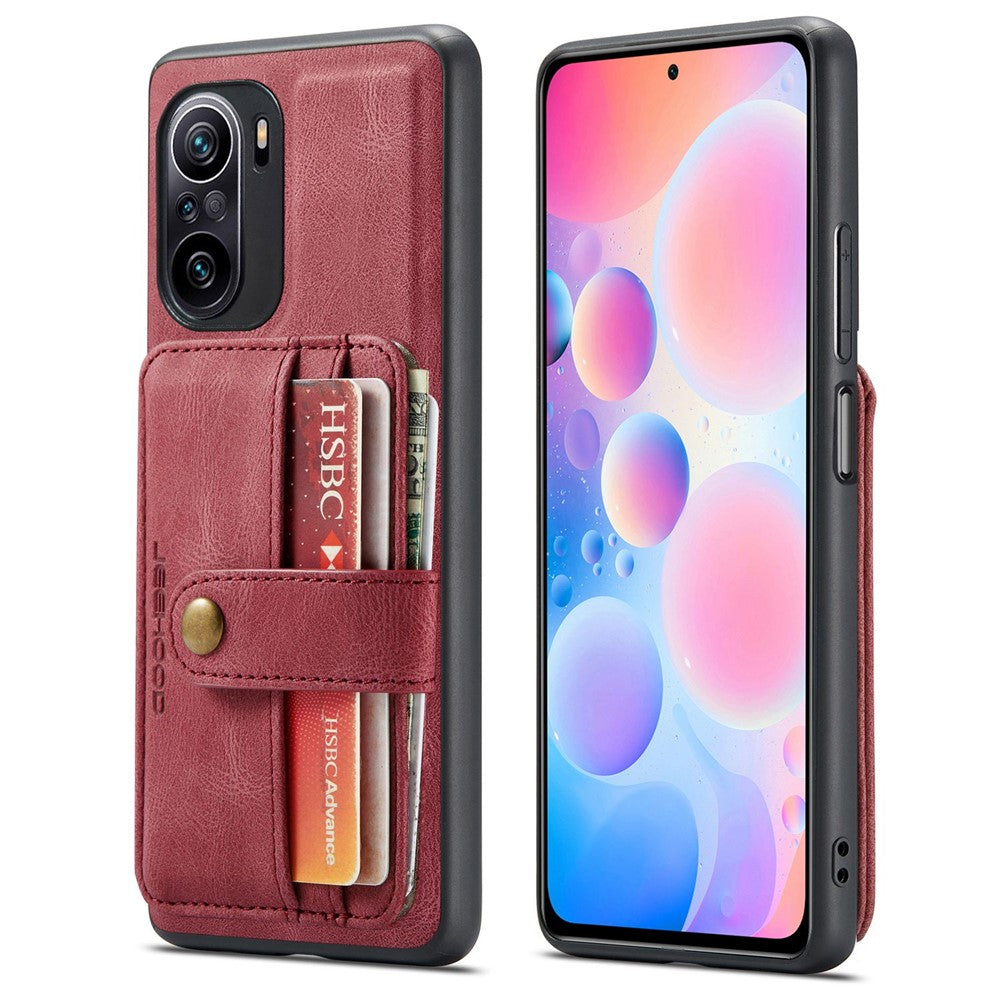 JEEHOOD For Xiaomi Redmi K40/K40 Pro/Mi 11i/Poco F3 Anti-Scratch Wallet Case Shockproof Phone Cover RFID Blocking Protector Support Wireless Charging