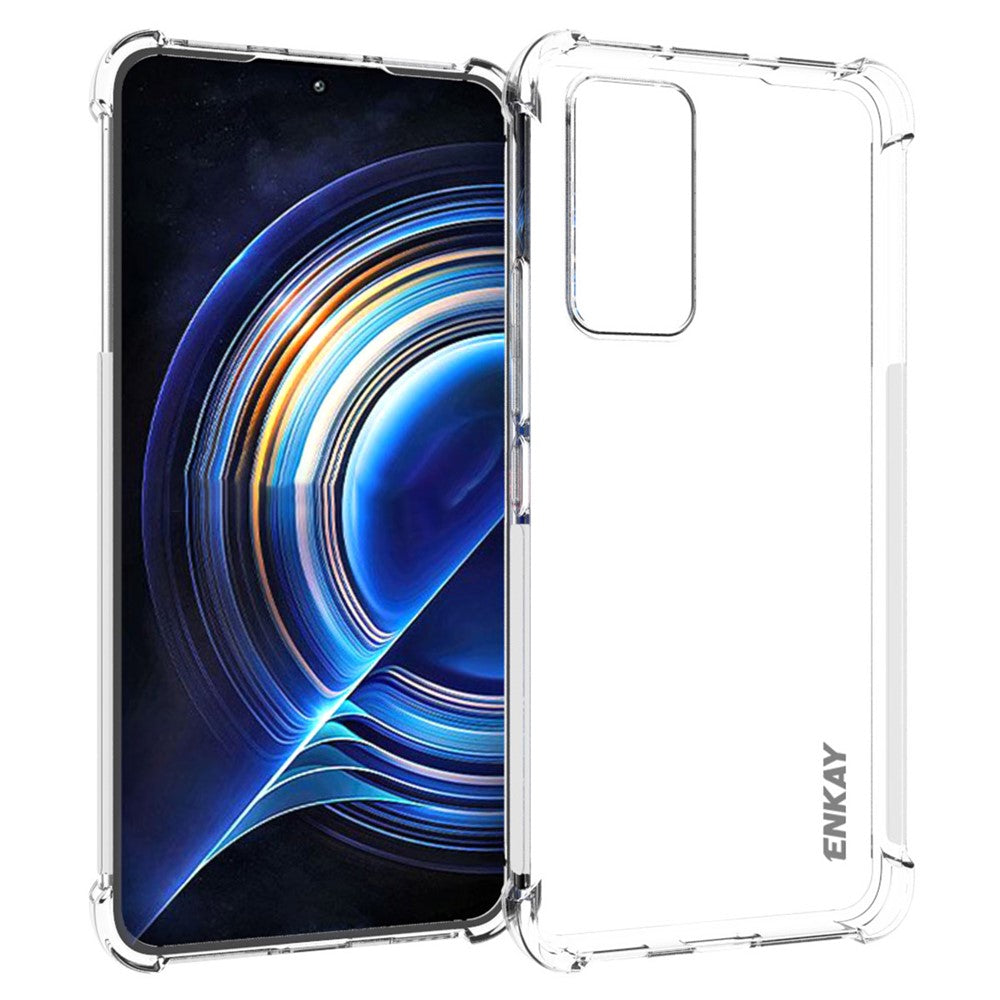 ENKAY HAT PRINCE För Xiaomi 12 Lite Förtjockade Hörn Genomskinligt Anti-kollision TPU-Skyddsskal För mobil Med Halkfri Kant