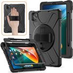 For Xiaomi Pad 5/Pad 5 Pro 11" 360 Rotation Pull Kickstand Anti-drop Shockproof PC + Silicone Tablet Cover Case with Hand Band