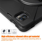 For Xiaomi Pad 5/Pad 5 Pro 11" 360 Rotation Pull Kickstand Anti-drop Shockproof PC + Silicone Tablet Cover Case with Hand Band