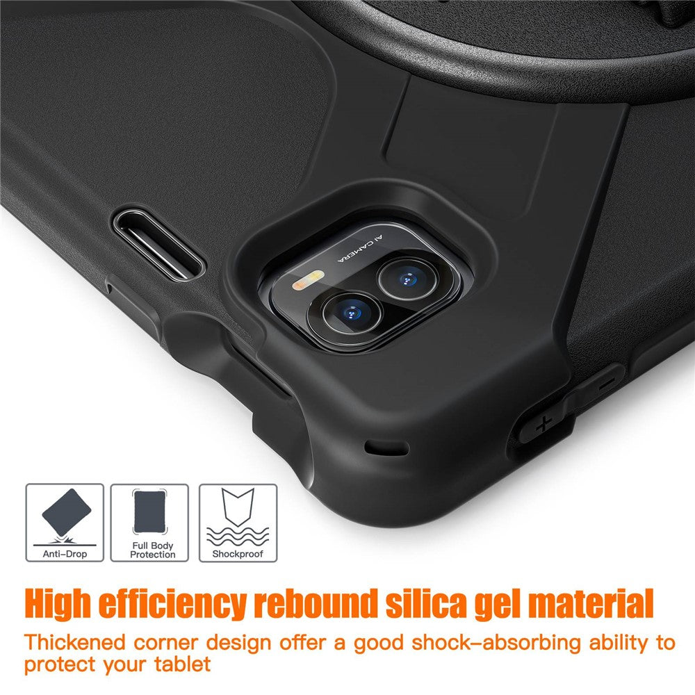 For Xiaomi Pad 5/Pad 5 Pro 11" 360 Rotation Pull Kickstand Anti-drop Shockproof PC + Silicone Tablet Cover Case with Hand Band