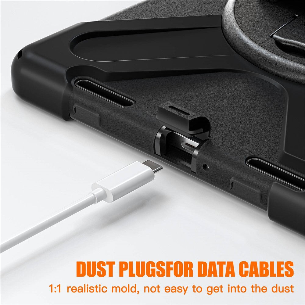 For Xiaomi Pad 5/Pad 5 Pro 11" 360 Rotation Pull Kickstand Anti-drop Shockproof PC + Silicone Tablet Cover Case with Hand Band