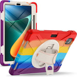 For Xiaomi Pad 5/Pad 5 Pro 11" 360 Rotation Pull Kickstand Anti-drop Shockproof PC + Silicone Tablet Cover Case with Hand Band