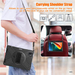 For Xiaomi Pad 5/Pad 5 Pro 11" Anti-scratch Drop-proof Rotary Kickstand PC + Silicone Tablet Case Hand Strap Protective Shell with Shoulder Strap