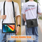 For Xiaomi Pad 5/Pad 5 Pro 11" Anti-scratch Drop-proof Rotary Kickstand PC + Silicone Tablet Case Hand Strap Protective Shell with Shoulder Strap