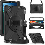 For Xiaomi Pad 5/Pad 5 Pro 11" Anti-scratch Drop-proof Rotary Kickstand PC + Silicone Tablet Case Hand Strap Protective Shell with Shoulder Strap