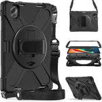 For Xiaomi Pad 5/Pad 5 Pro 11" Anti-scratch Drop-proof Rotary Kickstand PC + Silicone Tablet Case Hand Strap Protective Shell with Shoulder Strap
