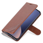 AZNS For Xiaomi 12 Lite Textured Leather Wallet Case Anti-Fall TPU Inner Shell Stand Phone Cover