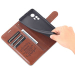 AZNS For Xiaomi 12 Lite Textured Leather Wallet Case Anti-Fall TPU Inner Shell Stand Phone Cover