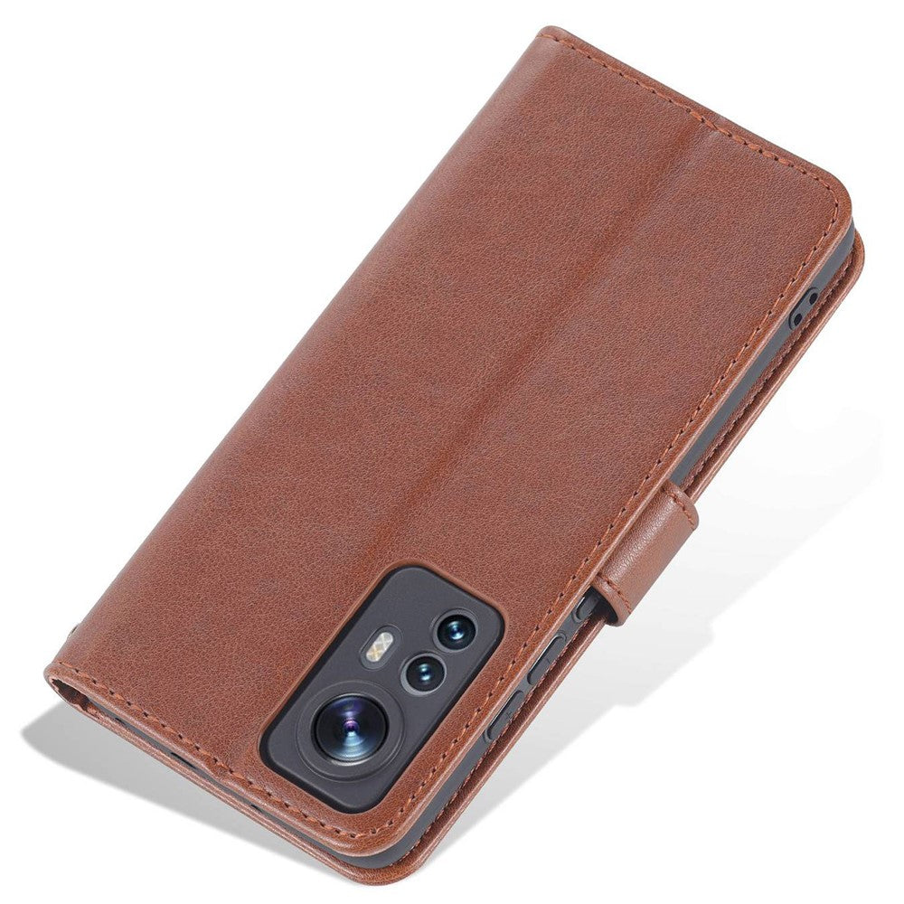 AZNS For Xiaomi 12 Lite Textured Leather Wallet Case Anti-Fall TPU Inner Shell Stand Phone Cover