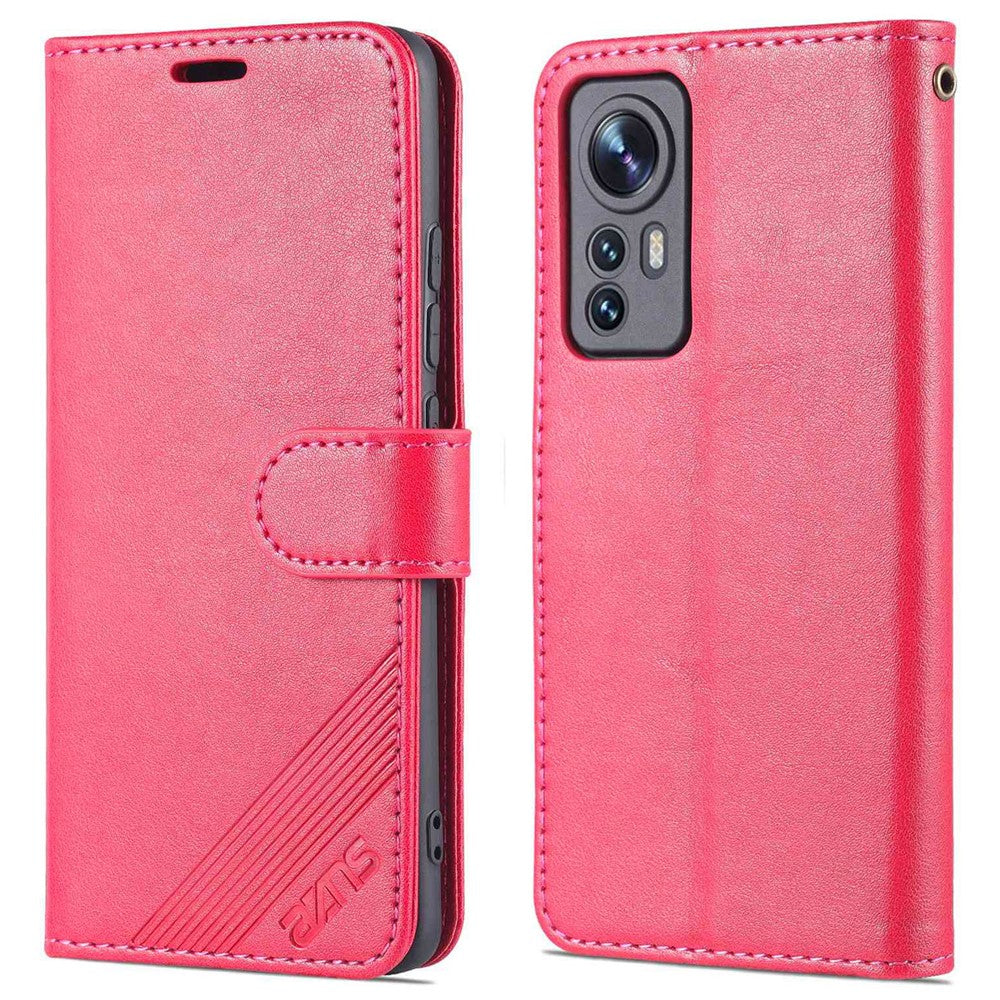 AZNS For Xiaomi 12 Lite Textured Leather Wallet Case Anti-Fall TPU Inner Shell Stand Phone Cover