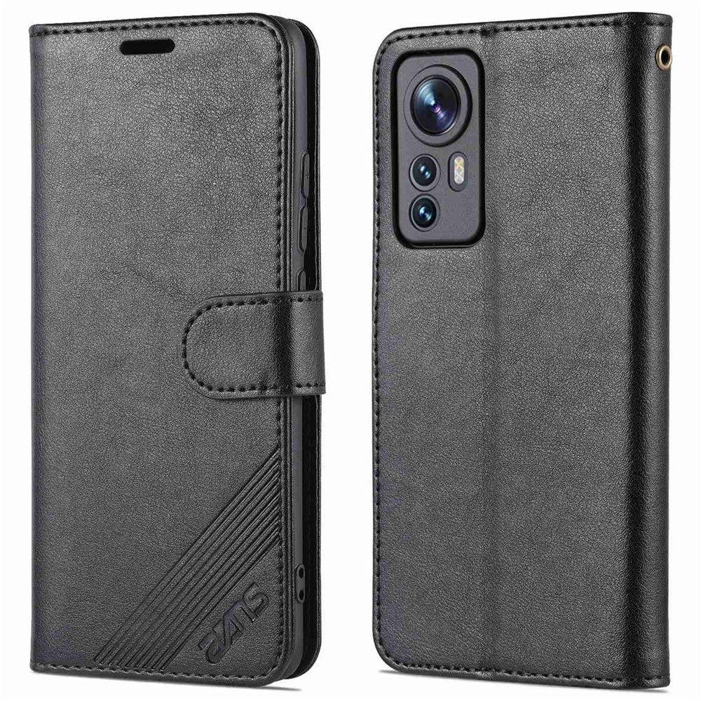 AZNS For Xiaomi 12 Lite Textured Leather Wallet Case Anti-Fall TPU Inner Shell Stand Phone Cover