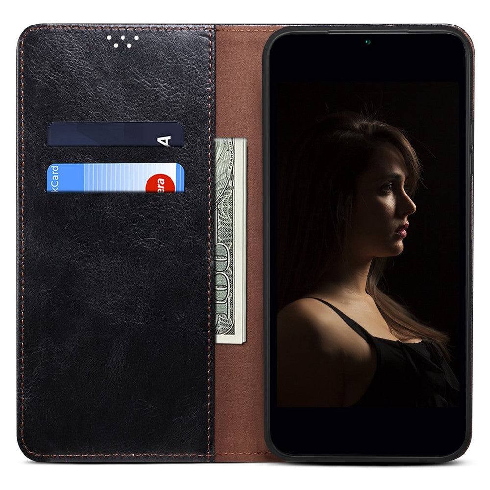 Waxy Crazy Horse Texture Protector for Xiaomi 12 Lite, Stand Wallet Style Magnetic Auto-absorbed Leather Mobile Phone Cover