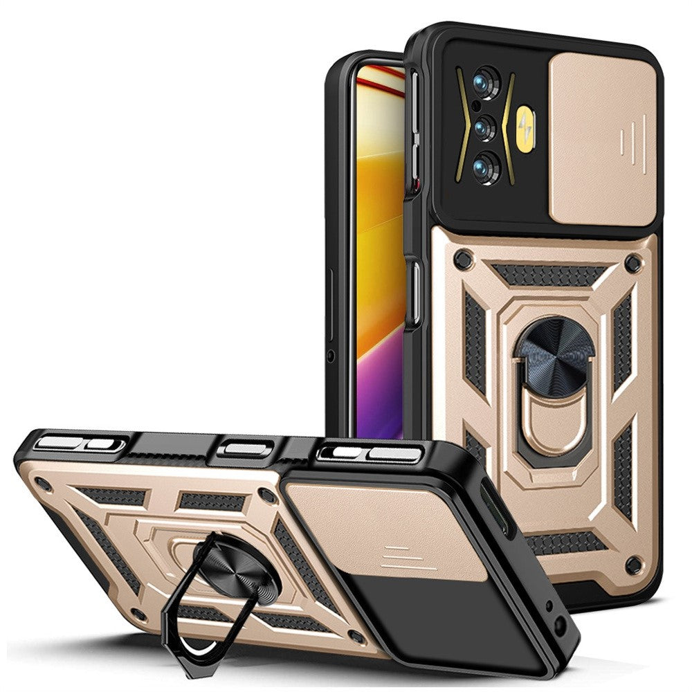 Xiaomi Poco F4 GT/Redmi K50 Gaming PC + TPU Hybridskal Skjutkamera Skyddsring Stativ mobilskal