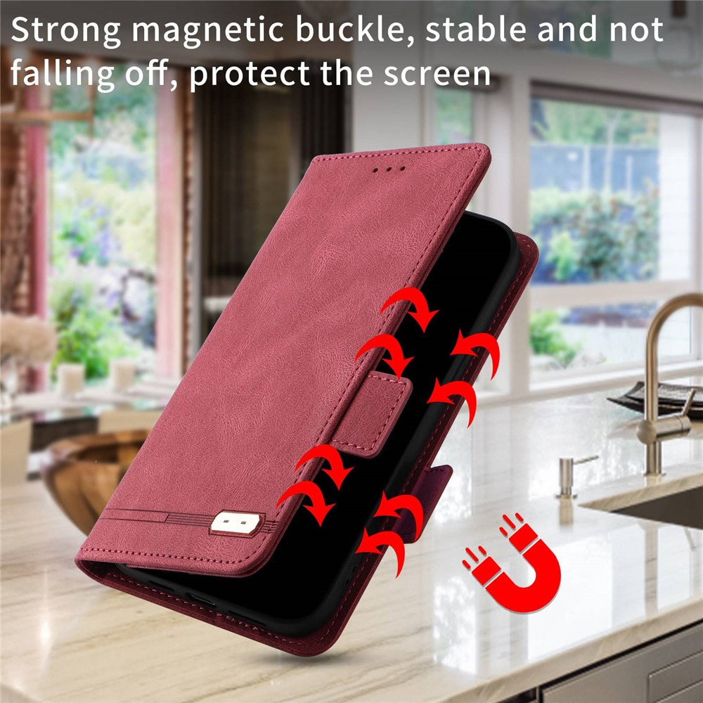For Xiaomi Redmi Note 12 Pro 4G / 11 Pro 4G (MediaTek) / Note 11 Pro 5G (Qualcomm) Stand Wallet Phone Case PU Leather Hardware Design Magnetic Closure Cover