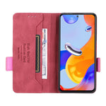 For Xiaomi Redmi Note 12 Pro 4G / 11 Pro 4G (MediaTek) / Note 11 Pro 5G (Qualcomm) Stand Wallet Phone Case PU Leather Hardware Design Magnetic Closure Cover