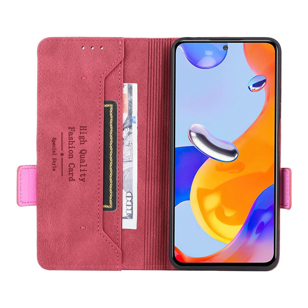 For Xiaomi Redmi Note 12 Pro 4G / 11 Pro 4G (MediaTek) / Note 11 Pro 5G (Qualcomm) Stand Wallet Phone Case PU Leather Hardware Design Magnetic Closure Cover