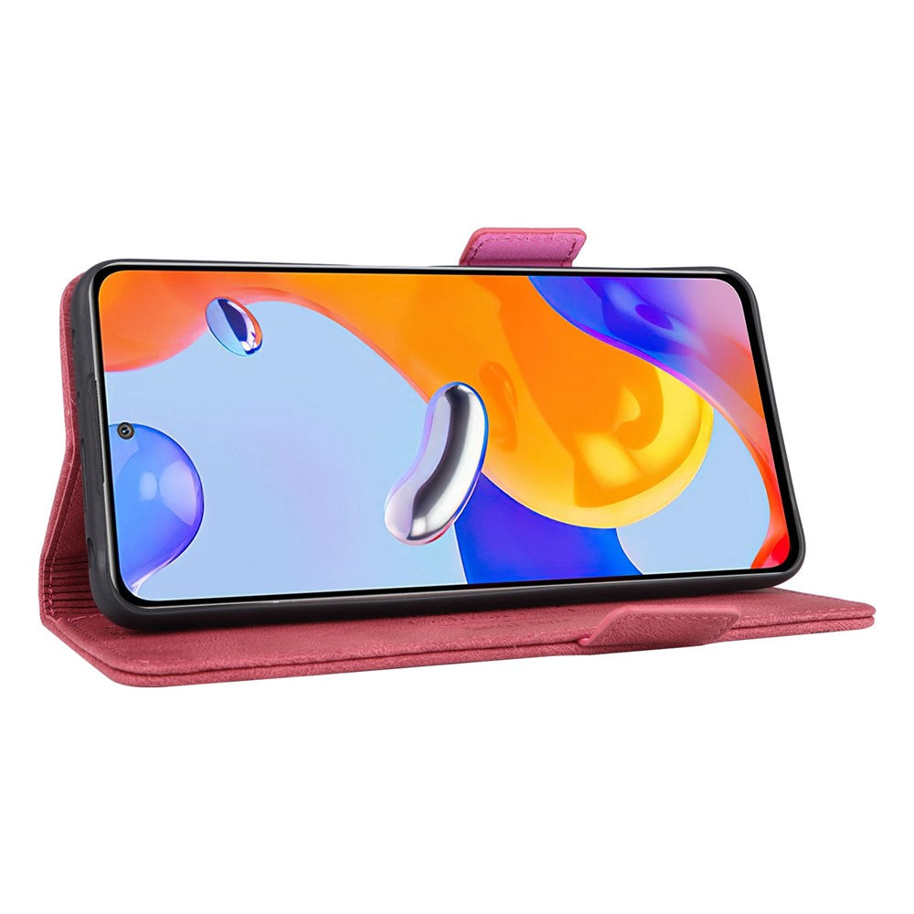 For Xiaomi Redmi Note 12 Pro 4G / 11 Pro 4G (MediaTek) / Note 11 Pro 5G (Qualcomm) Stand Wallet Phone Case PU Leather Hardware Design Magnetic Closure Cover
