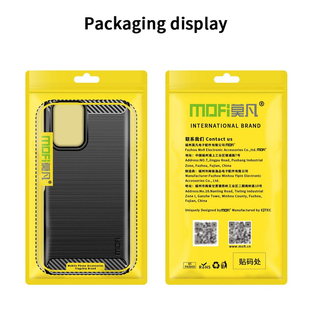 MOFI for Xiaomi Redmi Note 11 4G (Qualcomm)/Note 11S 4G TPU Protector Brushed Surface Carbon Fiber Mobile Phone Case Cover