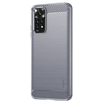 MOFI för Xiaomi Redmi Note 11 4G (Qualcomm)/Note 11S 4G TPU-skydd Borstad yta Kolfiber Mobilskal