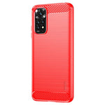 MOFI för Xiaomi Redmi Note 11 4G (Qualcomm)/Note 11S 4G TPU-skydd Borstad yta Kolfiber Mobilskal