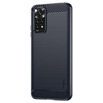 MOFI för Xiaomi Redmi Note 11 4G (Qualcomm)/Note 11S 4G TPU-skydd Borstad yta Kolfiber Mobilskal