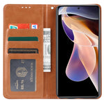 For Xiaomi Redmi Note 11 Pro 5G (Qualcomm)/Note 11 Pro 4G (MediaTek) Outer Card Slot PU Leather Wallet Stand Case Magnetic Auto Closing Phone Cover