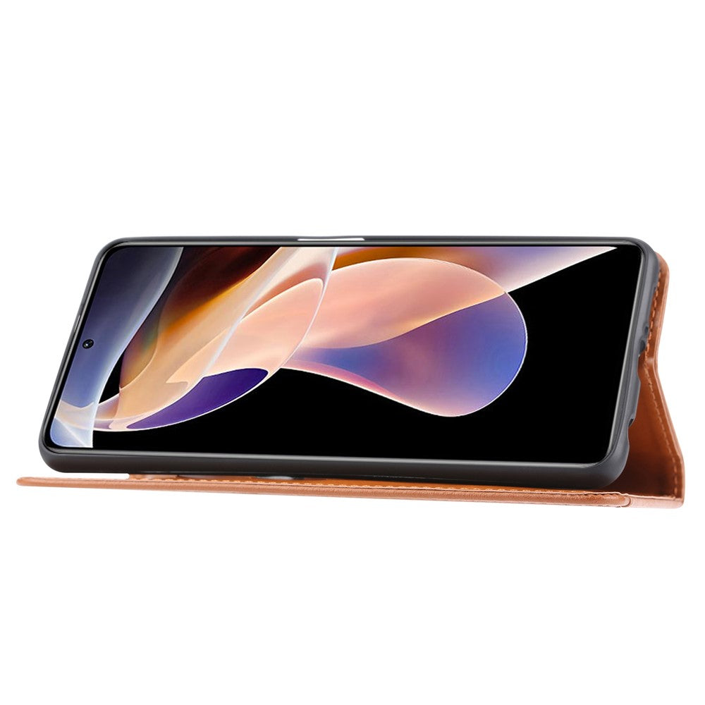 For Xiaomi Redmi Note 11 Pro 5G (Qualcomm)/Note 11 Pro 4G (MediaTek) Outer Card Slot PU Leather Wallet Stand Case Magnetic Auto Closing Phone Cover