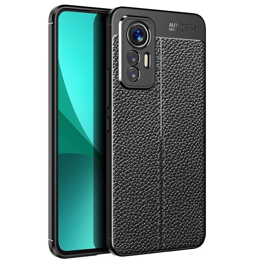Litchi-tekstureret, fingeraftryksafvisende fleksibelt TPU-beskyttelsescover til Xiaomi 12 Lite, ridsebestandigt