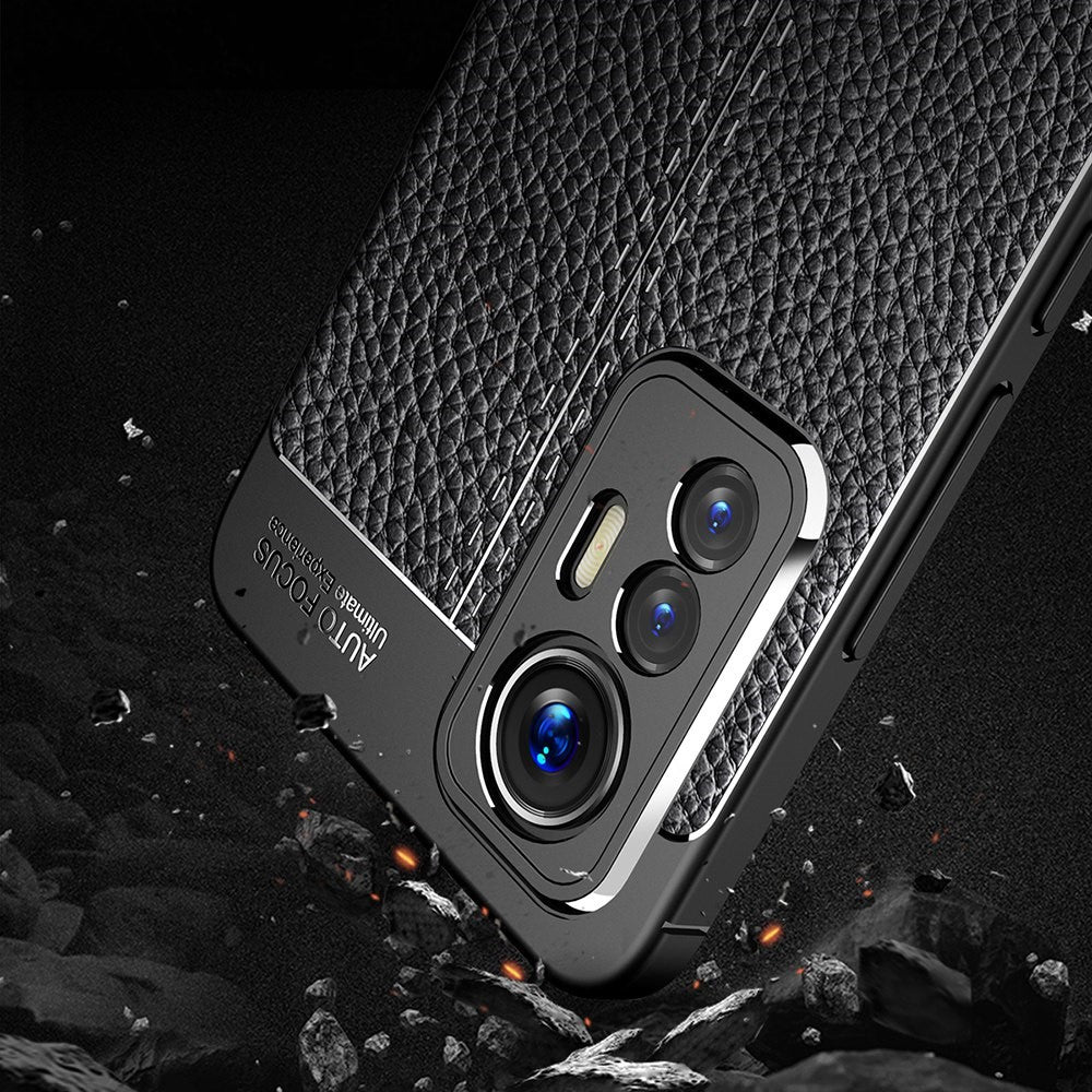 Litchi-tekstureret, fingeraftryksafvisende fleksibelt TPU-beskyttelsescover til Xiaomi 12 Lite, ridsebestandigt