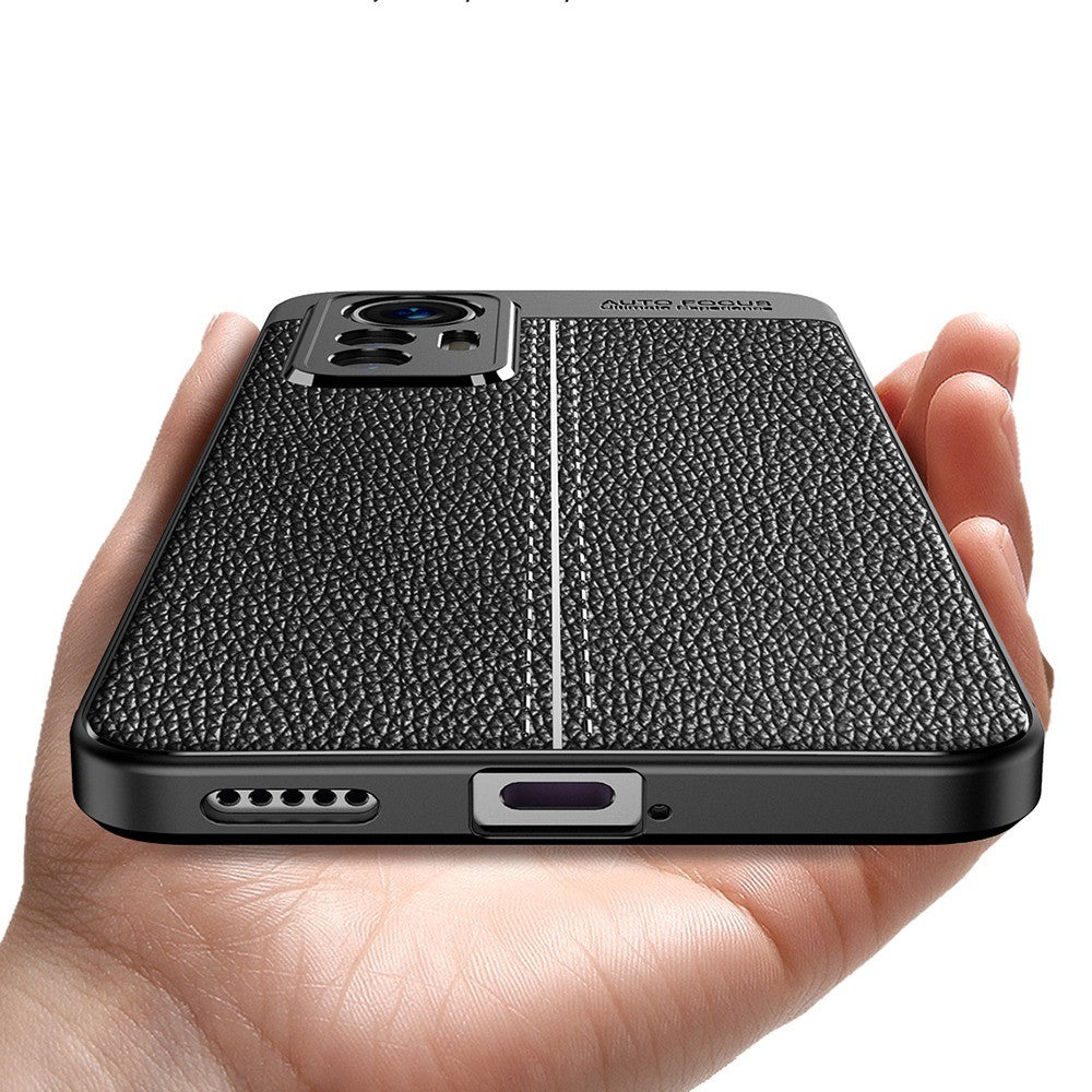 Litchi-tekstureret, fingeraftryksafvisende fleksibelt TPU-beskyttelsescover til Xiaomi 12 Lite, ridsebestandigt