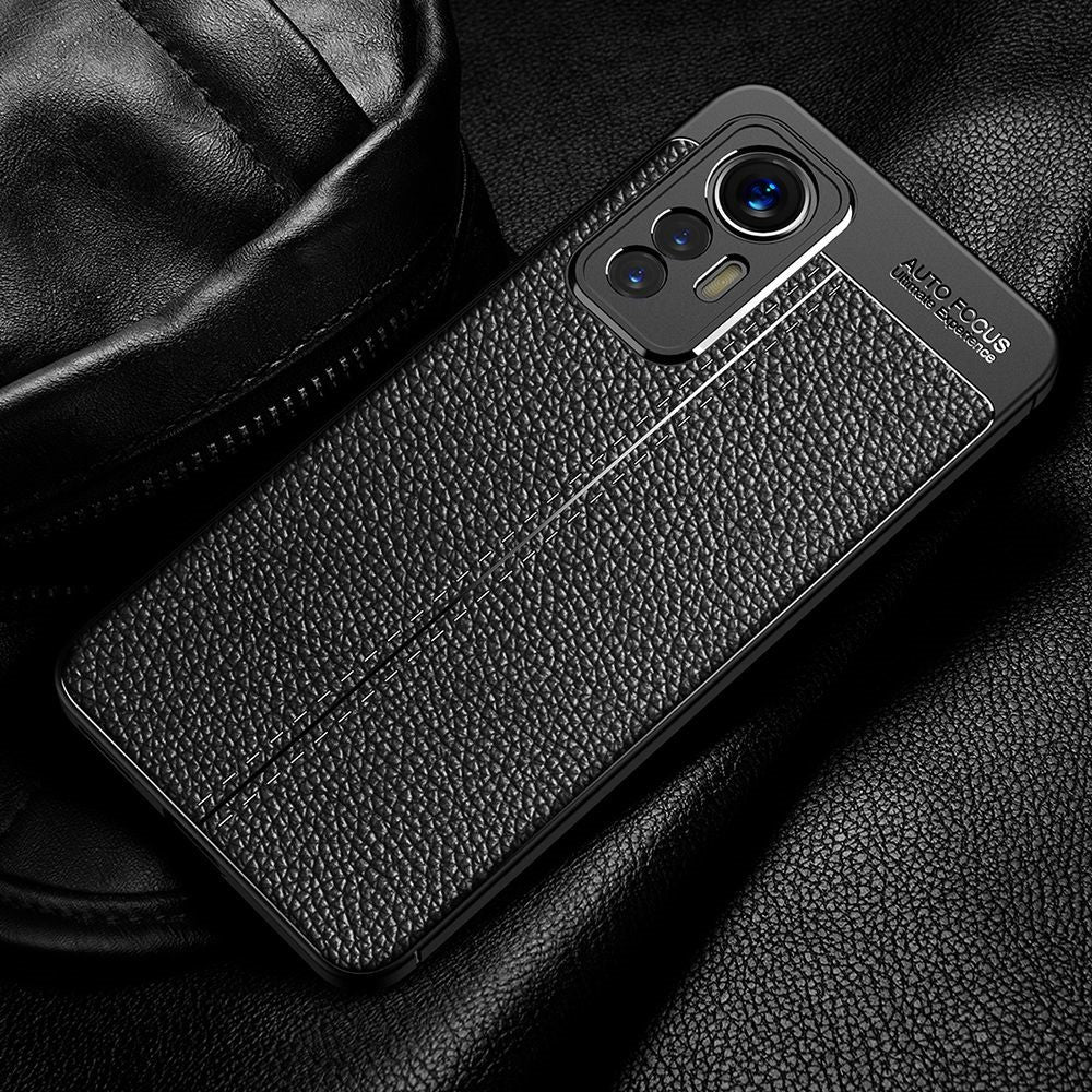 Litchi-tekstureret, fingeraftryksafvisende fleksibelt TPU-beskyttelsescover til Xiaomi 12 Lite, ridsebestandigt