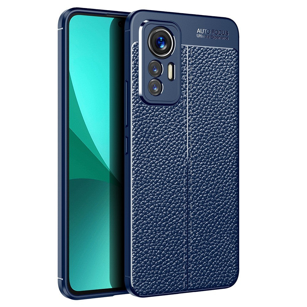 Litchi-tekstureret, fingeraftryksafvisende fleksibelt TPU-beskyttelsescover til Xiaomi 12 Lite, ridsebestandigt