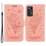 PU-läder med präglade rosor och fjärilar för mobilskal till Xiaomi 12 5G/12X 5G/12S 5G, stativ, plånbok, heltäckande skydd, innerfodral i TPU