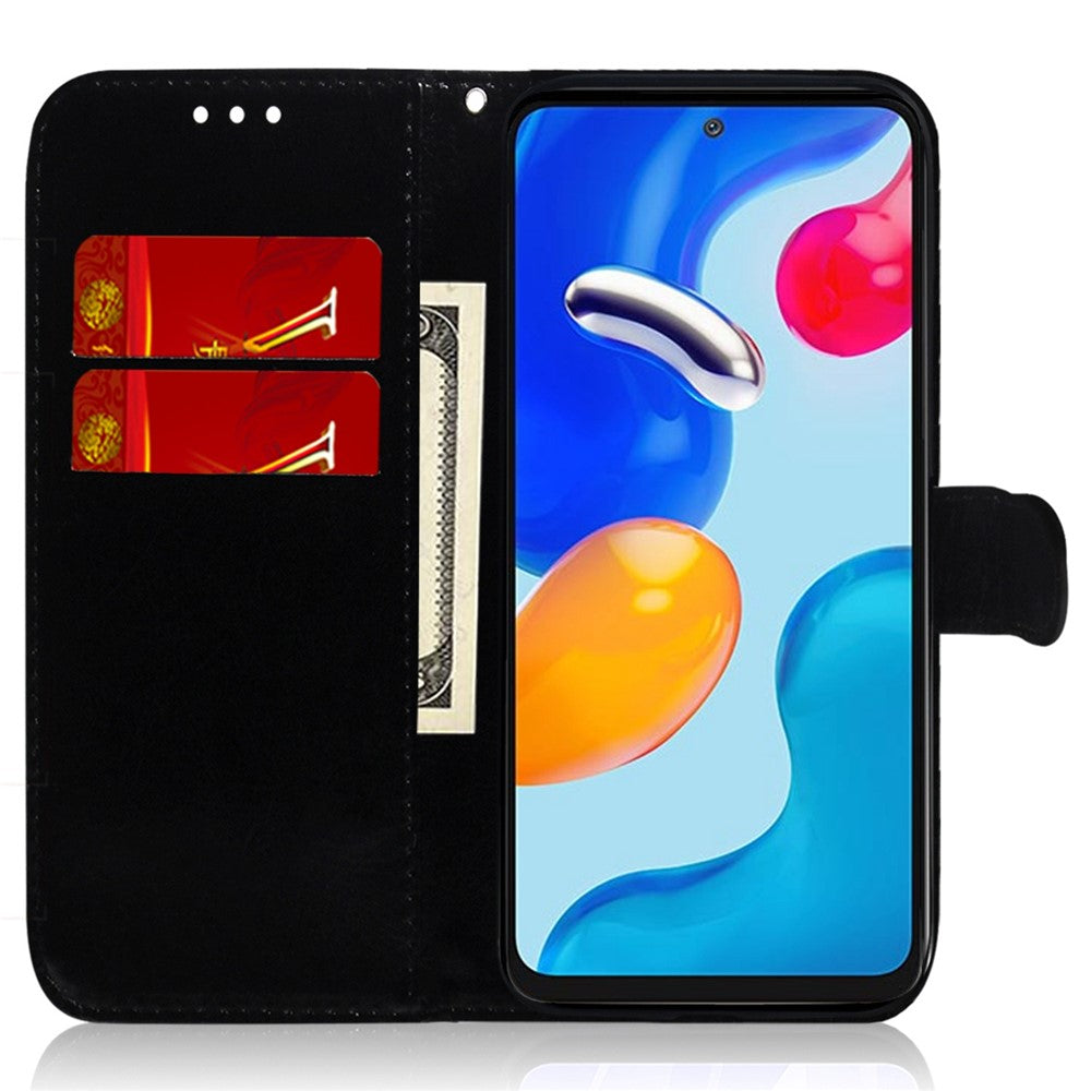 For Xiaomi Redmi Note 12 Pro 4G / 11 Pro 4G (MediaTek) / Note 11 Pro 5G (Qualcomm) Dazzling Flower Pattern Wallet Case PU Leather Stand Folio Flip Cover Magnetic Shell with Strap