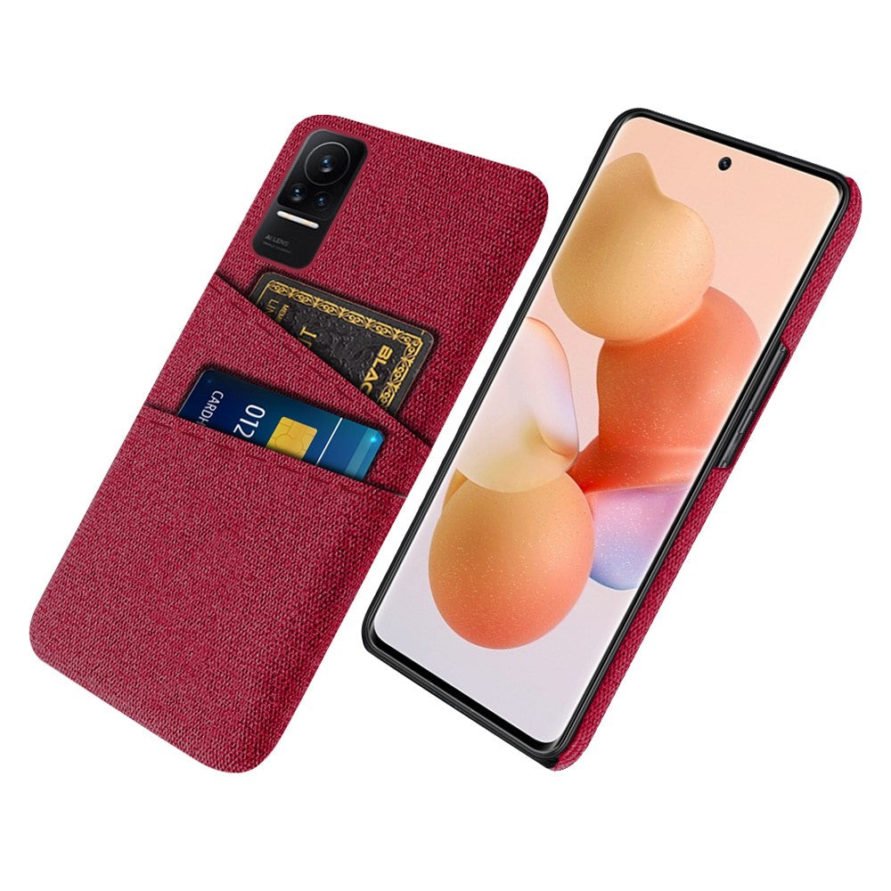 Cloth + PC Hard Phone Case for Xiaomi Civi 1S, Cloth Texture Dual Card Slots Drop-proof Cover