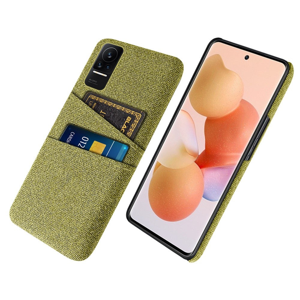 Cloth + PC Hard Phone Case for Xiaomi Civi 1S, Cloth Texture Dual Card Slots Drop-proof Cover