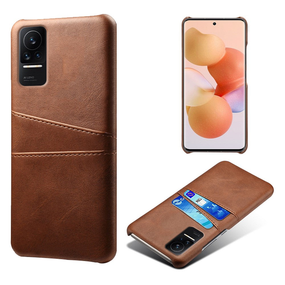 For Xiaomi Civi 1S Phone Case Well-protected Thin Card Slots Back Case PU Leather Coated Hard PC Cover
