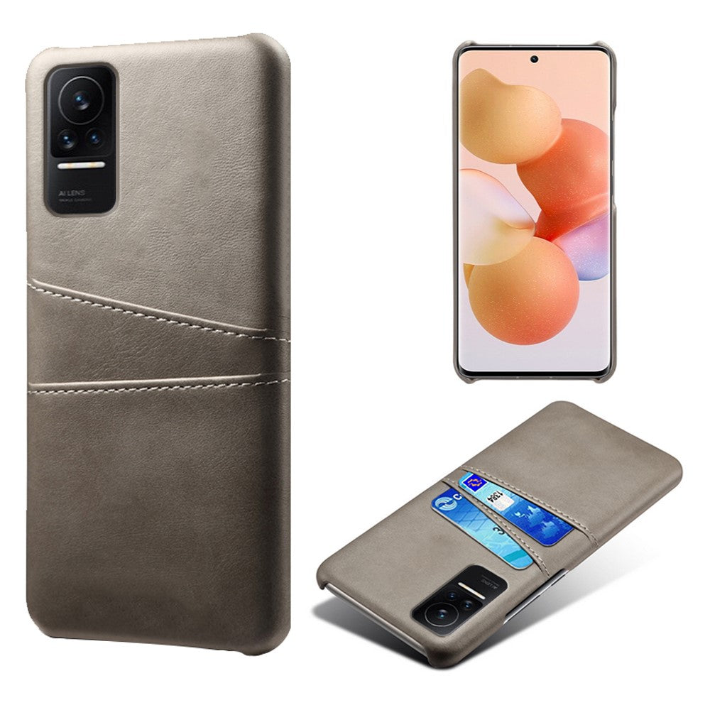 For Xiaomi Civi 1S Phone Case Well-protected Thin Card Slots Back Case PU Leather Coated Hard PC Cover