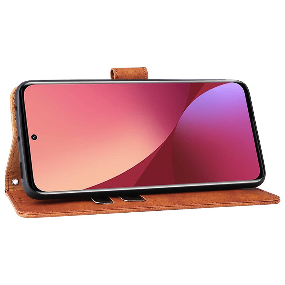 For Xiaomi 12 Lite Anti-scratch PU Leather Wallet Phone Case Stand Magnetic Closure Skin-touch Feeling Shockproof Flip Cover