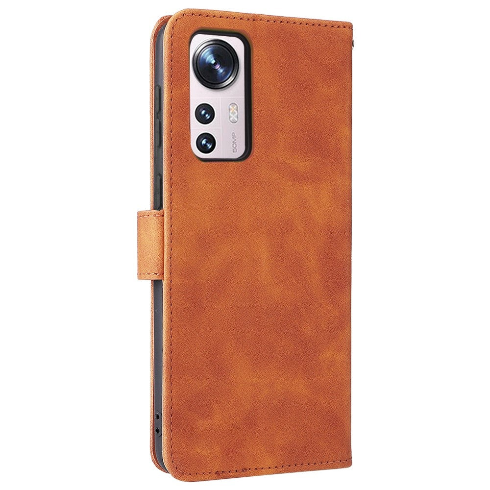 For Xiaomi 12 Lite Anti-scratch PU Leather Wallet Phone Case Stand Magnetic Closure Skin-touch Feeling Shockproof Flip Cover