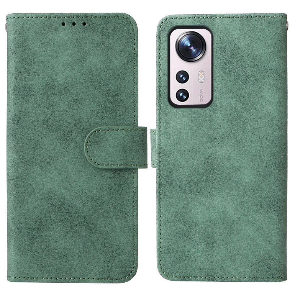 For Xiaomi 12 Lite Anti-scratch PU Leather Wallet Phone Case Stand Magnetic Closure Skin-touch Feeling Shockproof Flip Cover