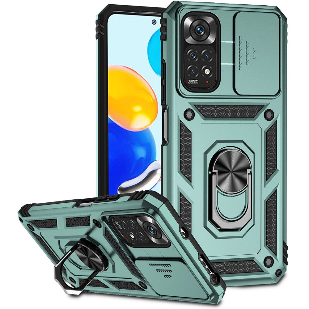 Xiaomi Redmi Note 11 4G (Qualcomm) / Redmi Note 11S 4G-skal PC+TPU-stativ med skjutbart kameralock