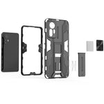 For Xiaomi 12 Lite 5G Anti-fall Heavy Duty Hard PC Soft TPU Rugged Hybrid Case Kickstand Function Anti-scratch Back Cover
