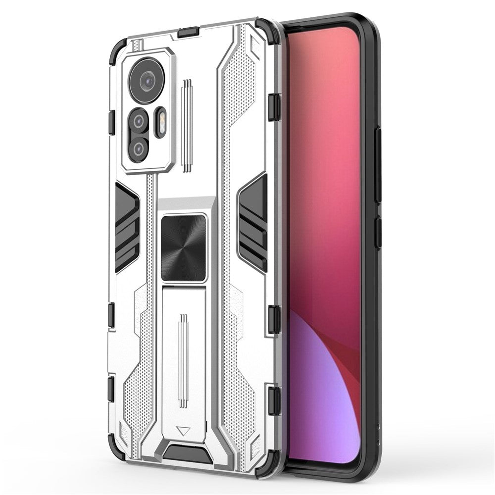 For Xiaomi 12 Lite 5G Anti-fall Heavy Duty Hard PC Soft TPU Rugged Hybrid Case Kickstand Function Anti-scratch Back Cover
