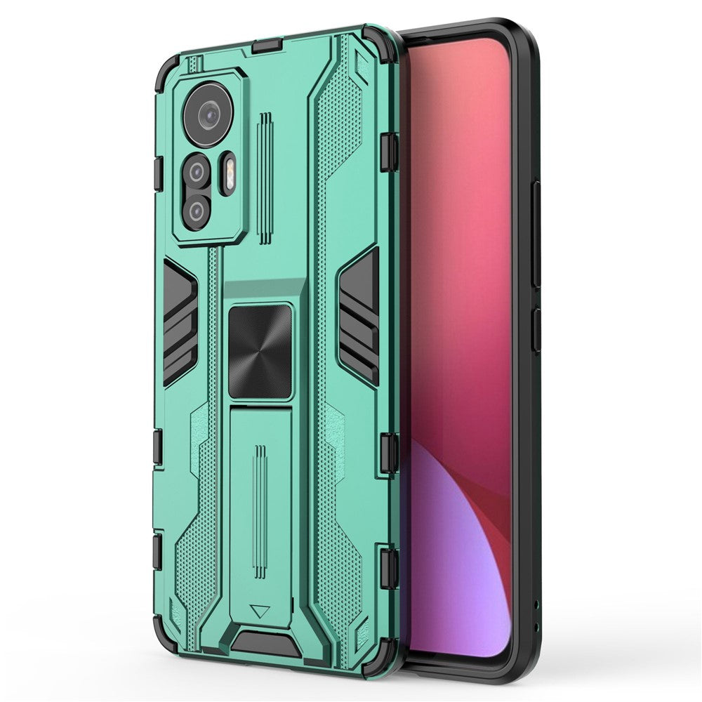 For Xiaomi 12 Lite 5G Anti-fall Heavy Duty Hard PC Soft TPU Rugged Hybrid Case Kickstand Function Anti-scratch Back Cover