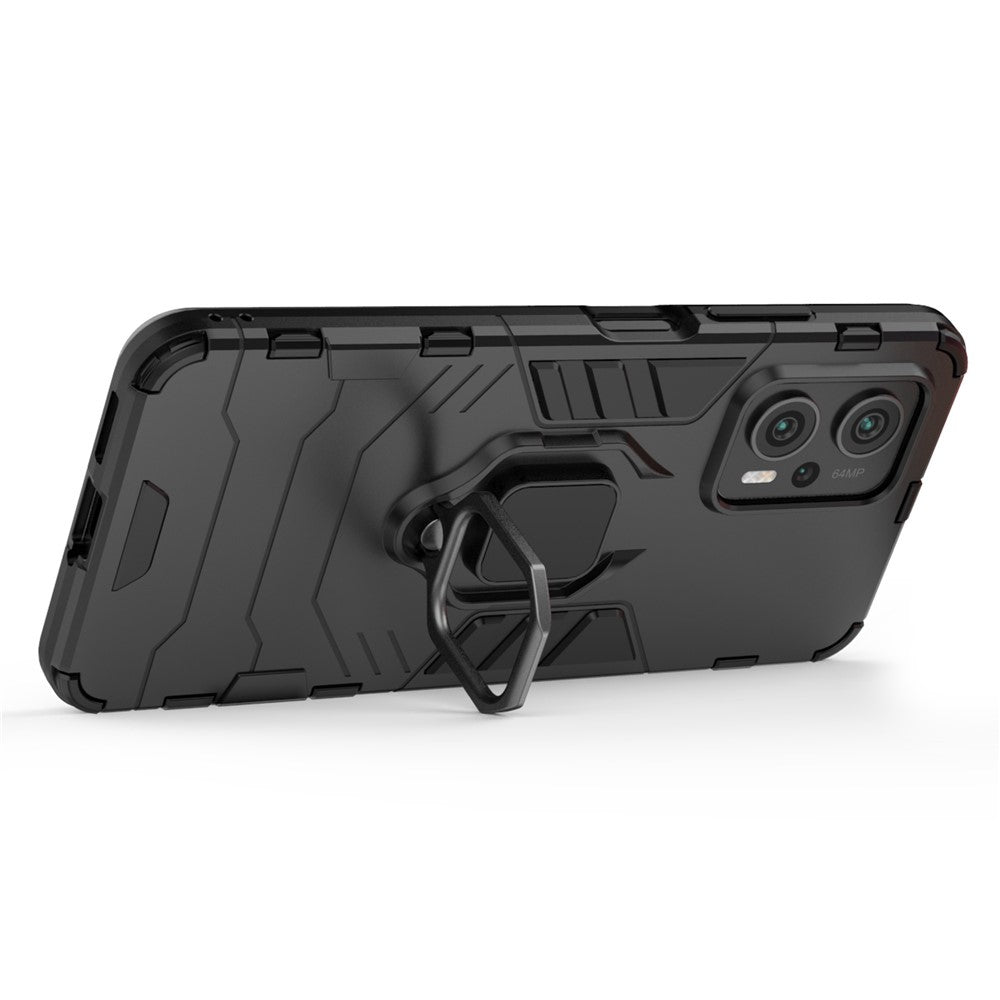 Ringstativskal för Xiaomi Redmi Note 11T Pro 5G / Note 11T Pro+ 5G / Poco X4 GT 5G / Redmi K50i 5G, stötsäkert mjukt TPU + hårt PC hybridskyddsskal