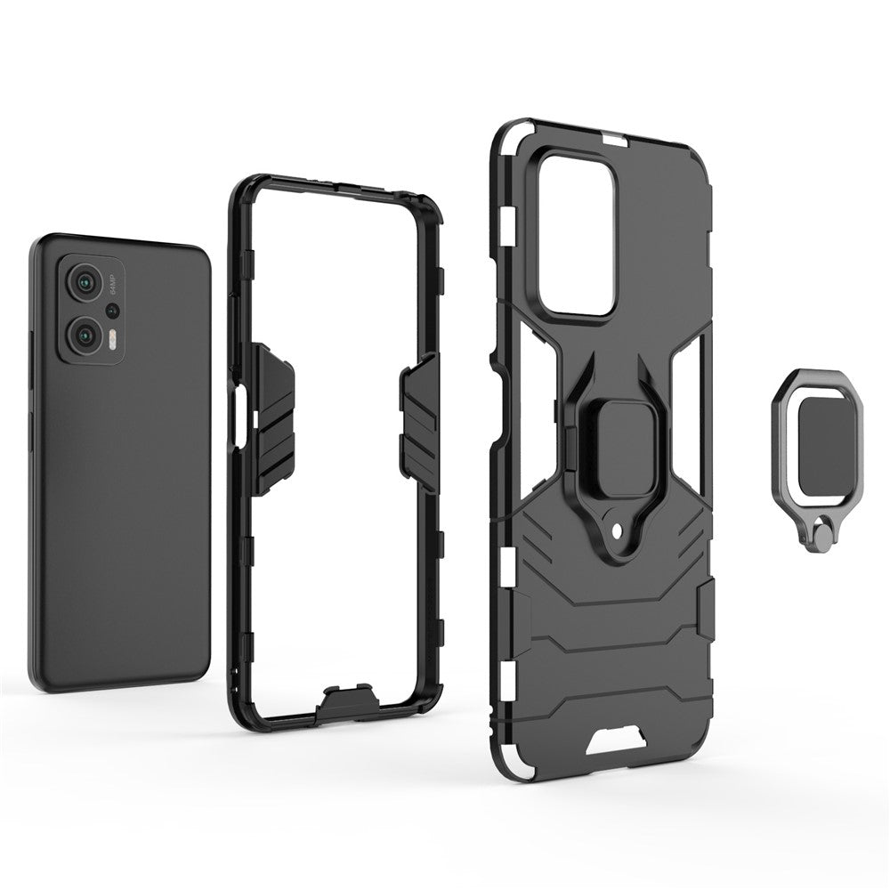 Ringstativskal för Xiaomi Redmi Note 11T Pro 5G / Note 11T Pro+ 5G / Poco X4 GT 5G / Redmi K50i 5G, stötsäkert mjukt TPU + hårt PC hybridskyddsskal