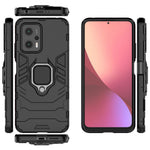 Ringstativskal för Xiaomi Redmi Note 11T Pro 5G / Note 11T Pro+ 5G / Poco X4 GT 5G / Redmi K50i 5G, stötsäkert mjukt TPU + hårt PC hybridskyddsskal
